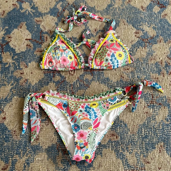 AGOGOA Floral Print Bikini S - Picture 1 of 4